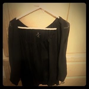 Long chiffon sleeve blouse